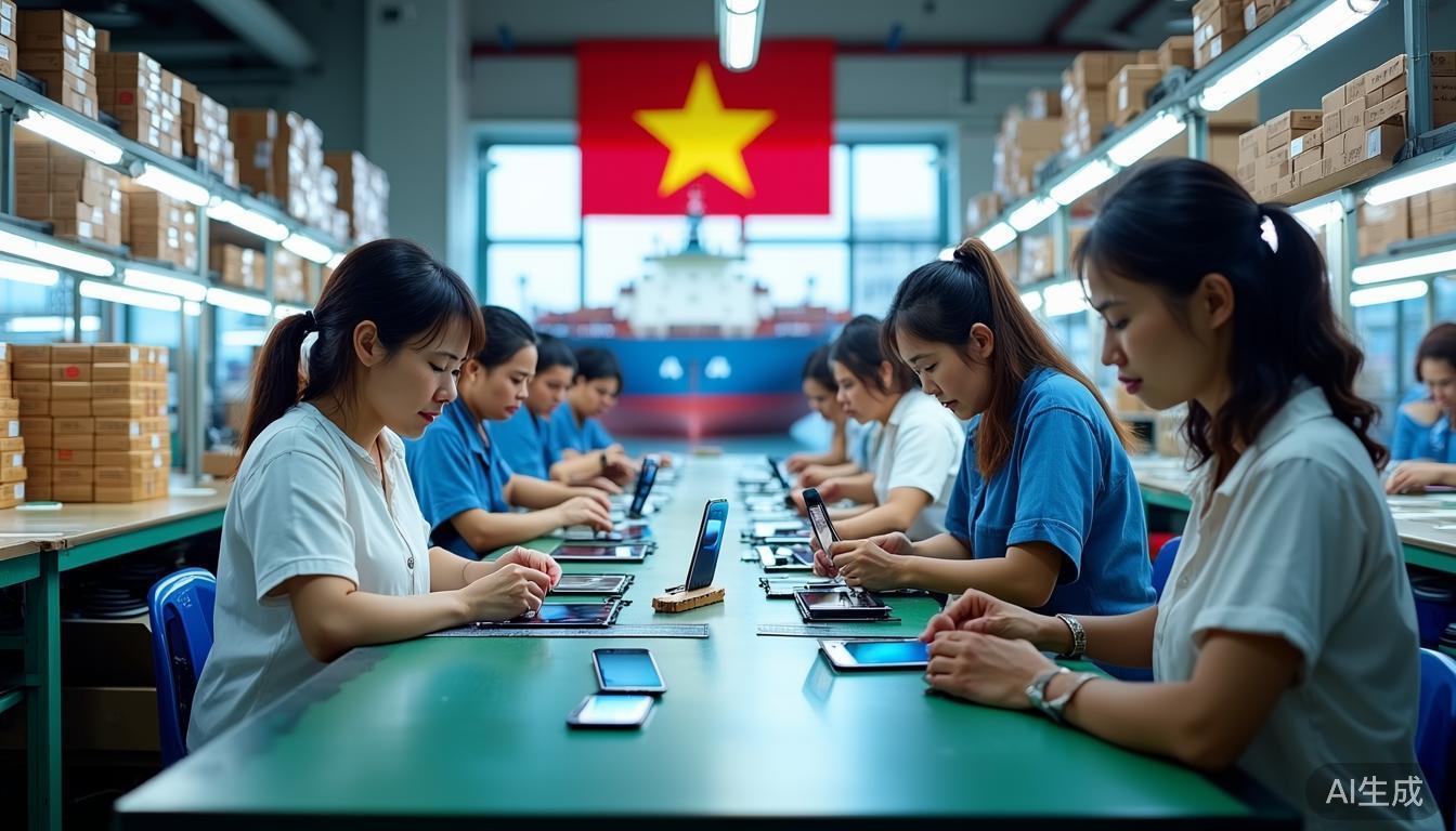 越南手機出口2025年7月創新高 三星蘋果主導全球供應鏈