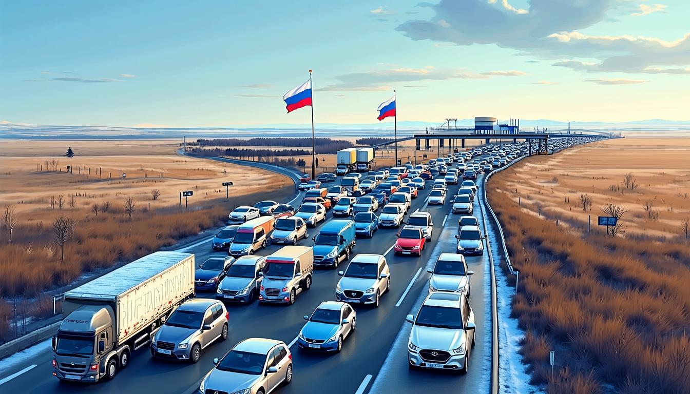 哈俄邊境西線堵車持續(xù)兩月，7500輛卡車滯留